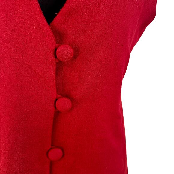 Tailored Fire: Structured Red Longline Vest (The Dressmaker Fashion) - Picture 10 of 16